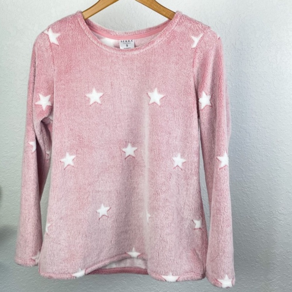 Serra | Star Print Fuzzy Pullover Sweater